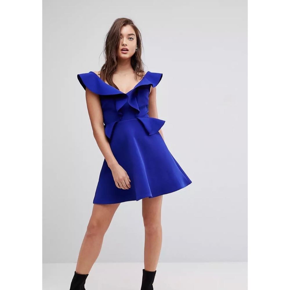River Island Frill Detail A-Line Mini Dress
